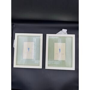 2 Pottery Barn Kids White Matte Frames with Ribbon Hangers – 5”x7”
